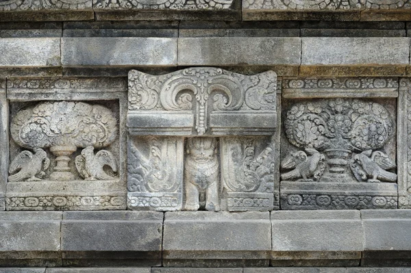 Detail of carved relief at Prambanan. Java, Indonesia — Stock Photo, Image