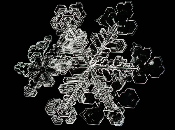 Extreme Closeup Natural Snowflake — Stock Photo, Image