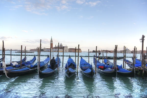 gondol Venedik İtalya gün batımında