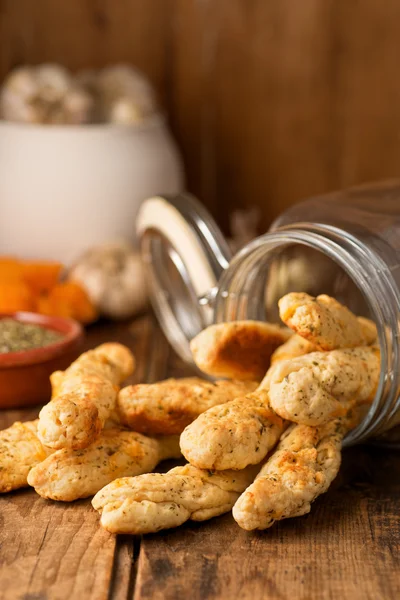 Knoflook kaas brood stokken — Stockfoto