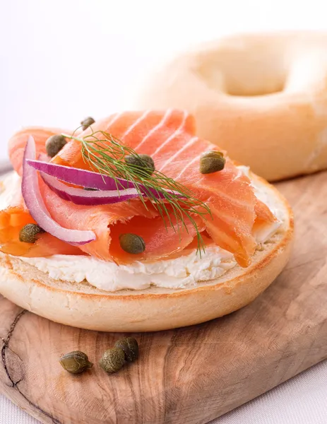 Lox and Bagel with Cream Cheese — Stock Photo, Image