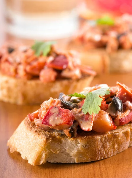 Lobster Crostini — Stock Photo, Image