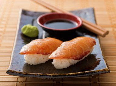 Smoked Salmon Sushi Nigiri clipart