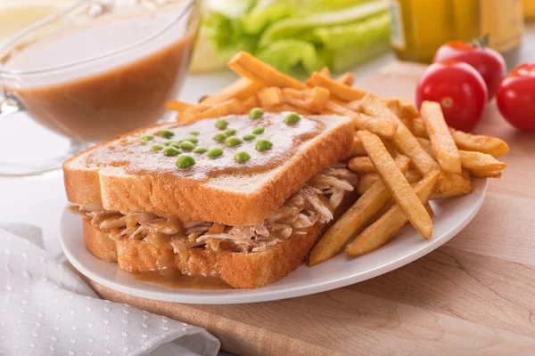 Hot Turkey Sandwich — Stock Photo, Image