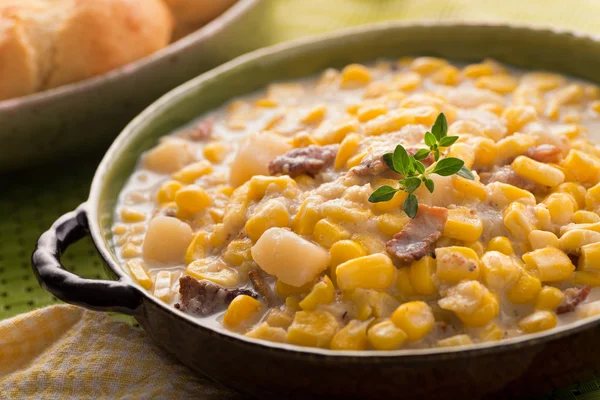 Chowder z kukurydzą — Zdjęcie stockowe