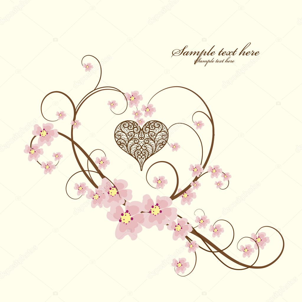 Ornamental frame heart with place for your text