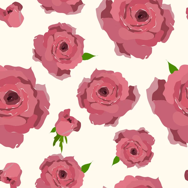 ばら色パターン。シームレスな花の背景パターン. — ストックベクタ