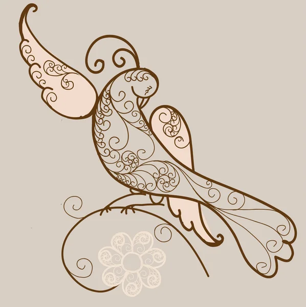 Pájaro ornamento vector — Archivo Imágenes Vectoriales