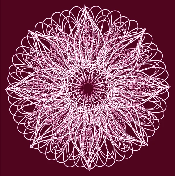 Ornamental round lace, circle ornament. — Stock Vector