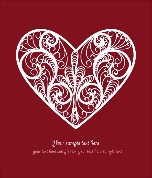 Cartão postal do coração ornamental — Vetor de Stock