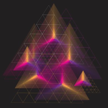 ve üçgen spektrum geometrik arka plan yaptı.