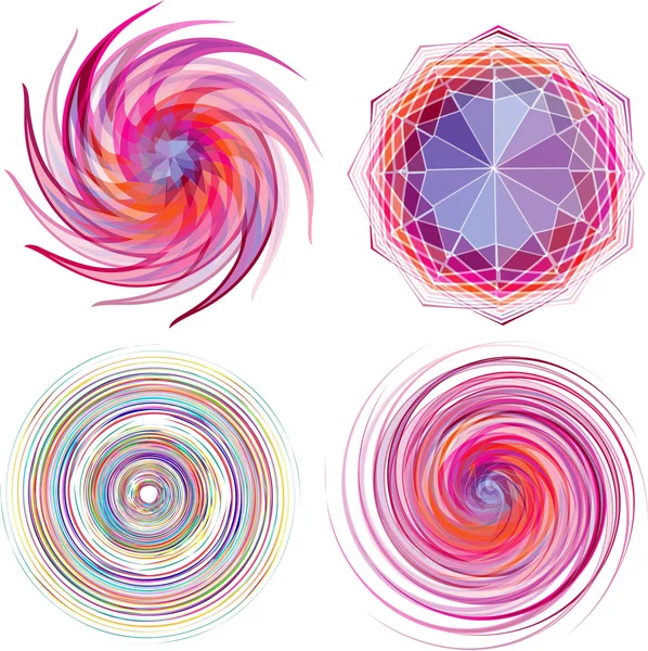 Uppsättning av fyra färg spiral vektor. — Stock vektor