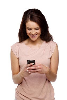 esmer kadın manifatura bir cep telefonu