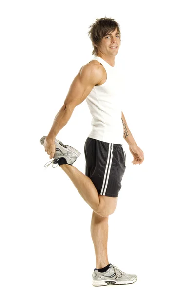 Man working out isolated on a white background — Stock Photo, Image