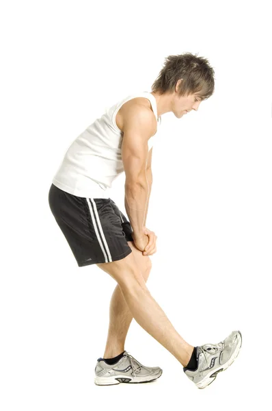 Man working out isolated on a white background — Stock Photo, Image