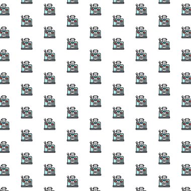 Chatbot, müşteri hizmetleri robotu, çeşitli simgelerle yapay zeka modeli..