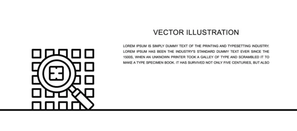 Recherche de virus informatique, système de sécurité une icône de ligne. — Image vectorielle