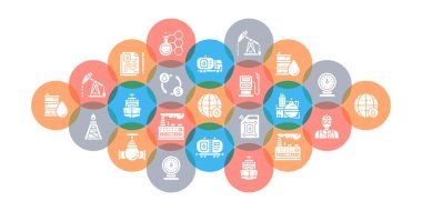 Petrol endüstrisi düz vektör çizimi. Yakıt kamyonu, mühendis, benzin, afiş, web sitesi tasarımı veya iniş web sayfası için kargo gemisi konsepti.