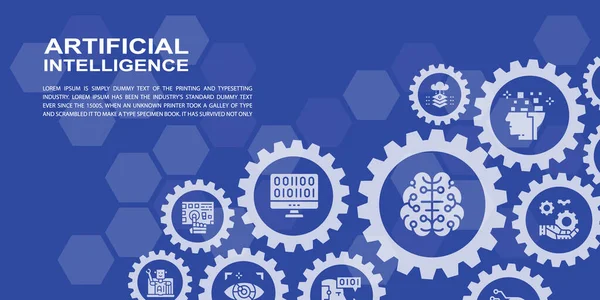 Yapay Zeka İniş Sayfası Şablonu. Robotik, Chatbot, Veritabanı, Web pankartları için Büyük Veri illüstrasyonu, yazdırma materyalleri.