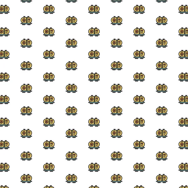 Vektör yağ tankı, yakıt desenli, çeşitli simgelerle dolu petrol vagonu..