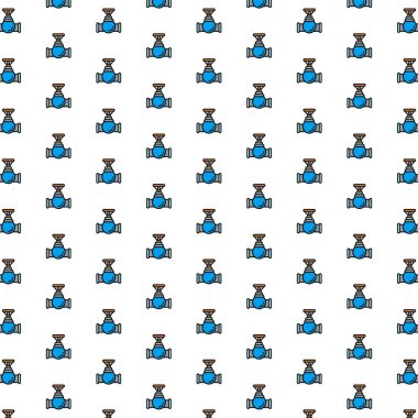 Çeşitli simgelerle vektör vana, tap, boru bağlantı deseni.