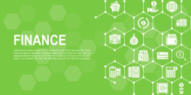 Para ve Bankacılık web sayfası tasarım şablonu. İnternet sitesi başlığı ve iniş sayfası için Kredi Kartı, Para Takası, Atm, Terminal afişi, Infographic.