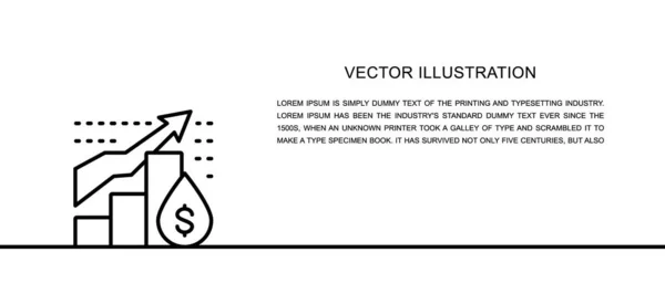 Vektor-Ölpreisdiagramm eine Zeile Symbol. Eine durchgehende Linie — Stockvektor