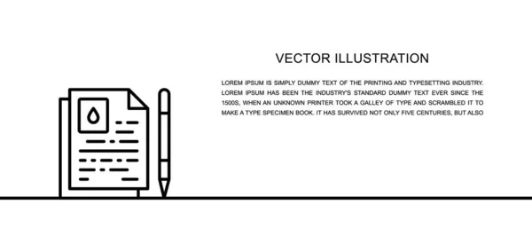 Vektor-Öl-Vertrag, Wasser-Abkommen eine Zeile Symbol. Eine durchgehende Linie — Stockvektor