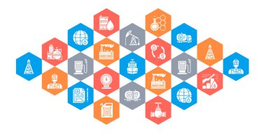 Petrol endüstrisi tasarım web pankartı. Yakıt Kamyonu, Mühendis, Benzin, Kargo Gemisi illüstrasyon konsepti Web pazarlama ve grafik tasarımı.