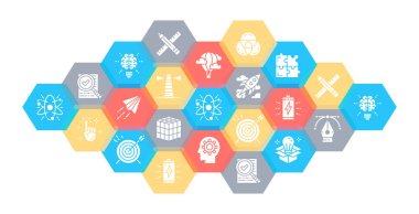 Yaratıcı simge seti. Yenilik, başlangıç, sanat eseri, proje, fikir web başlığı pankartı.