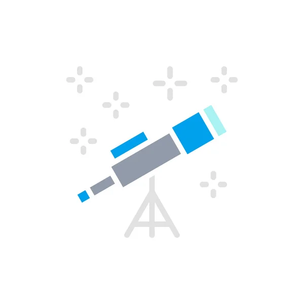 Vector telescope white line icon. Symbol and sign illustration design. — Stock Vector