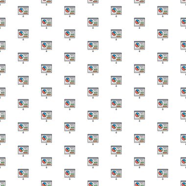 Çeşitli simgelerle vektör sunumu, beyaz tahta, ilan panosu deseni.