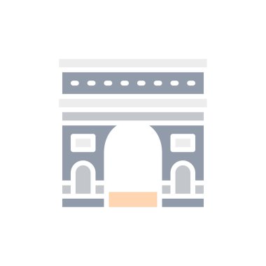 Kiev, Ukrayna - 1 Mart 2022: Vektör Zafer Kemeri, Fransa, tarihi beyaz çizgi simgesi.