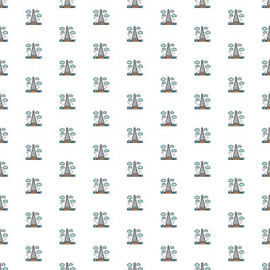 Kiev, Ukrayna - 1 Mart 2022: Vektör Burj Halife, Birleşik Arap Emirlikleri, çeşitli simgelere sahip simge deseni.