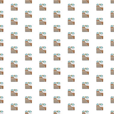 Kiev, Ukrayna - 1 Mart 2022: Vector Coliseum, İtalya, çeşitli simgelerle tarihi eser.