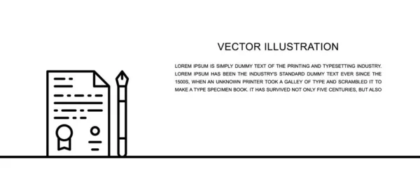 Vector legal document, agreement, application one line icon. Continuous one line illustration. — ストックベクタ