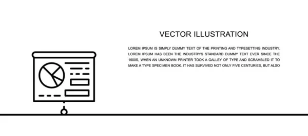 Vektor bemutató, tábla, hirdetőtábla egy soros ikon. Folyamatos egysoros illusztráció. — Stock Vector