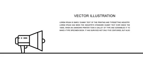 Vektor-Megafon, Lautsprecher-Einzeiler-Symbol. Durchgehende einzeilige Illustration. — Stockvektor