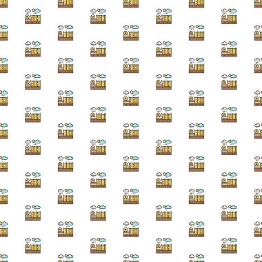 Çeşitli simgelerle tarımsal alan şekilleri. Sembol dokusu tasarımı.