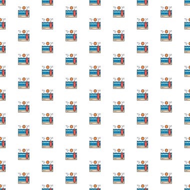 Çeşitli simgelerle vektör sahili şekilleri. Sembol dokusu tasarımı.