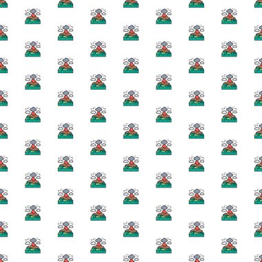 Vektör volkanı, dağların değişik simgelerle oluşturduğu manzara. Sembol dokusu tasarımı.