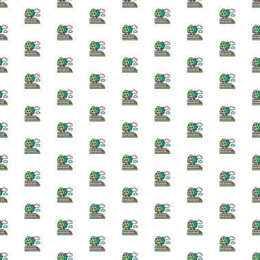 Çeşitli simgelerle vektör meyve bahçesi şekilleri. Sembol dokusu tasarımı