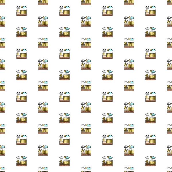 Çeşitli simgelerle tarımsal alan şekilleri. Sembol dokusu tasarımı.