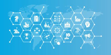 Düzenlenebilir simge tasarımı resimlemesini başlat. Zaman yönetimi, fikir üretimi, grafik web tasarımı için sunum ikonu tanıtım afişi. Soyut Yenilik teknolojisi arka planı.
