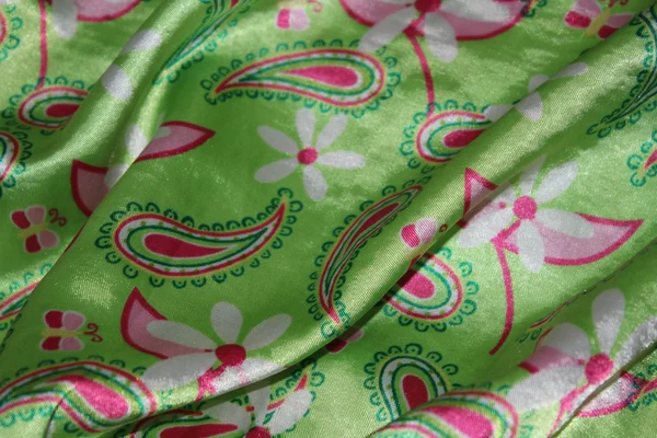 Paño de seda verde — Foto de Stock