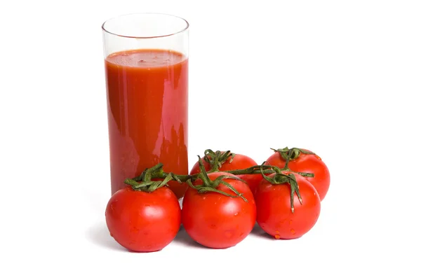 Tomatjuice och tomater — Stockfoto