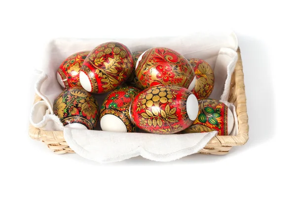 Easter eggs in a basket — Stock Photo, Image