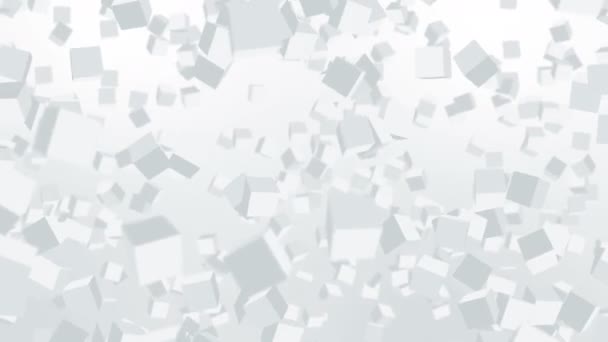 Beaucoup Cubes Flottant Dans Air Sur Fond Blanc Concept Entreprise — Video