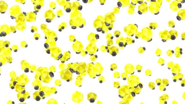 Muchas Bombillas Flotan Aire Sobre Fondo Blanco Concepto Creatividad Ilustración — Vídeo de stock