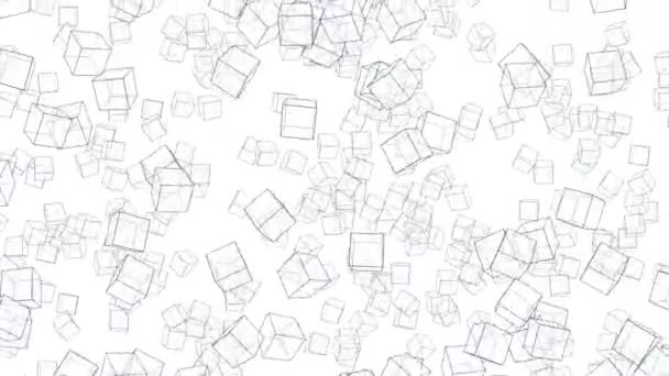Beaucoup Cubes Flottant Dans Air Sur Fond Blanc Concept Entreprise — Video